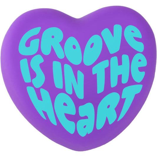 Groovy Heart purple squishy with positive phrase
